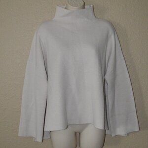 NWT $525 Sz XS Allude Wool/Cashmere Cream Mock Neck Long Sleeve Sweater